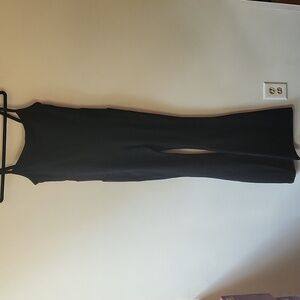 Iuga Black Athletic Flare Legged Yoga Bodysuit Jumpsuit, Size S